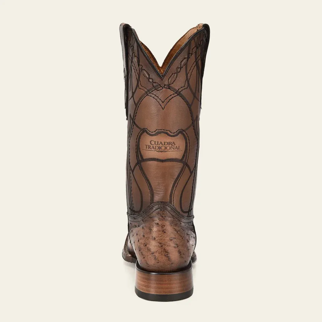 3Z2LA1 - Cuadra almond western cowboy rodeo ostrich boots for men