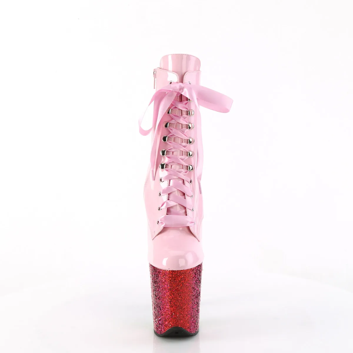 8 Inch Heel FLAMINGO-1020HG Baby Pink Holo Patent