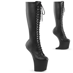 8 Inch Heelless CRAZE-2023 Black Stretch Pu