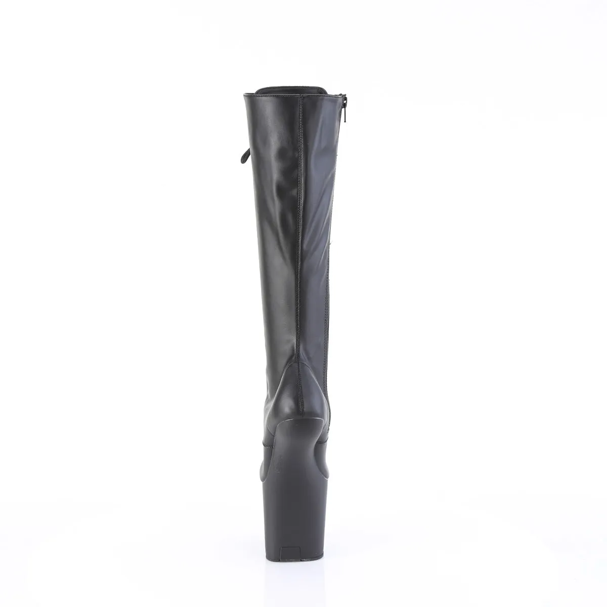 8 Inch Heelless CRAZE-2023 Black Stretch Pu