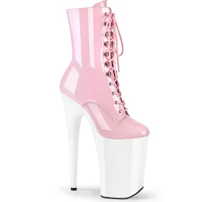 9 Inch Heel INFINITY-1020 Baby Pink Patent White