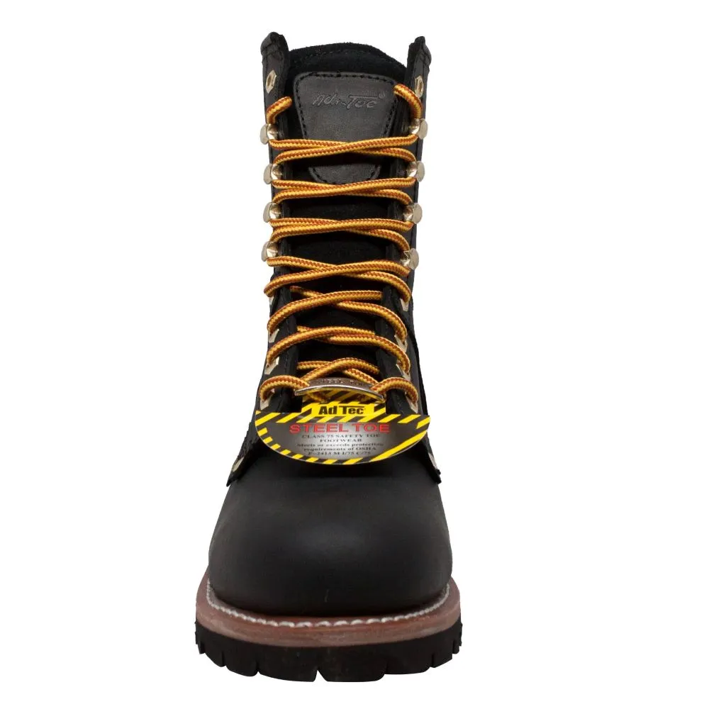 'AdTec' Men's 9 WP Logger Steel Toe - Black