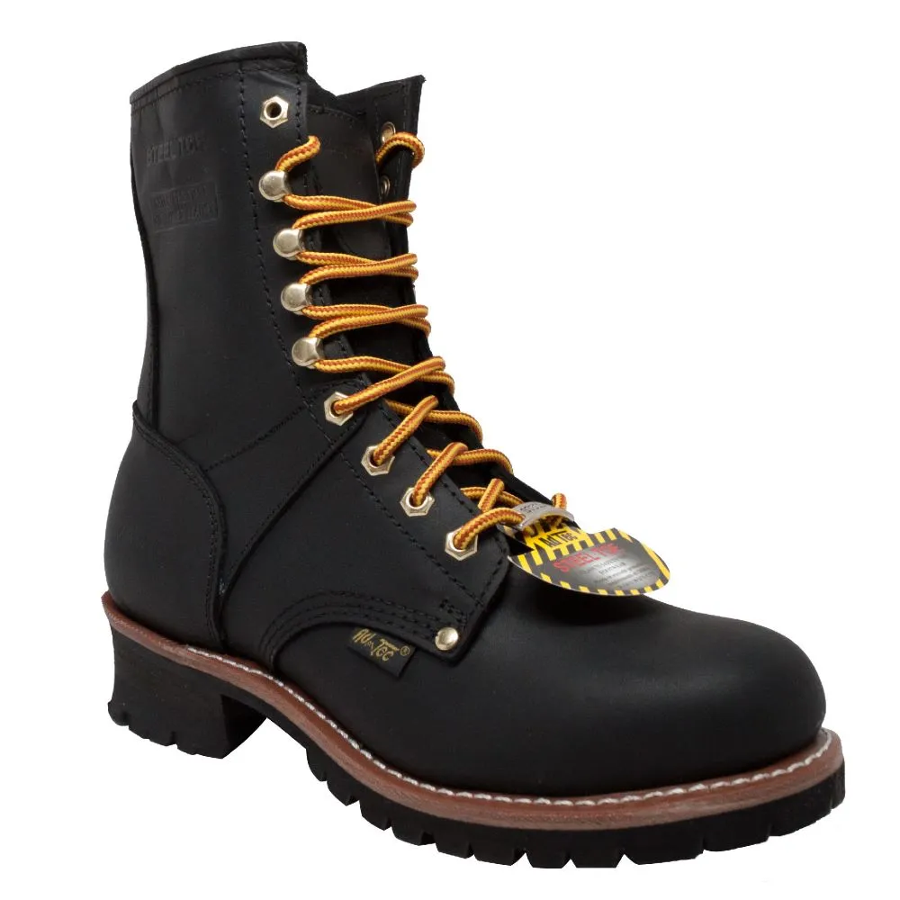 'AdTec' Men's 9" WP Logger Steel Toe - Black