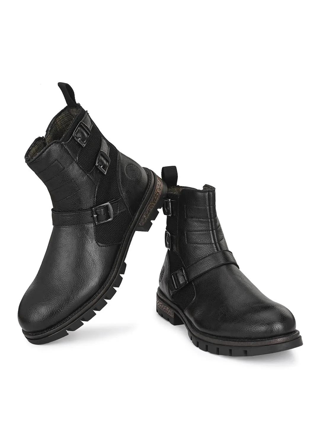 Alberto Torresi Ankel Higth And Zipper Boot With Metal Accent For Men