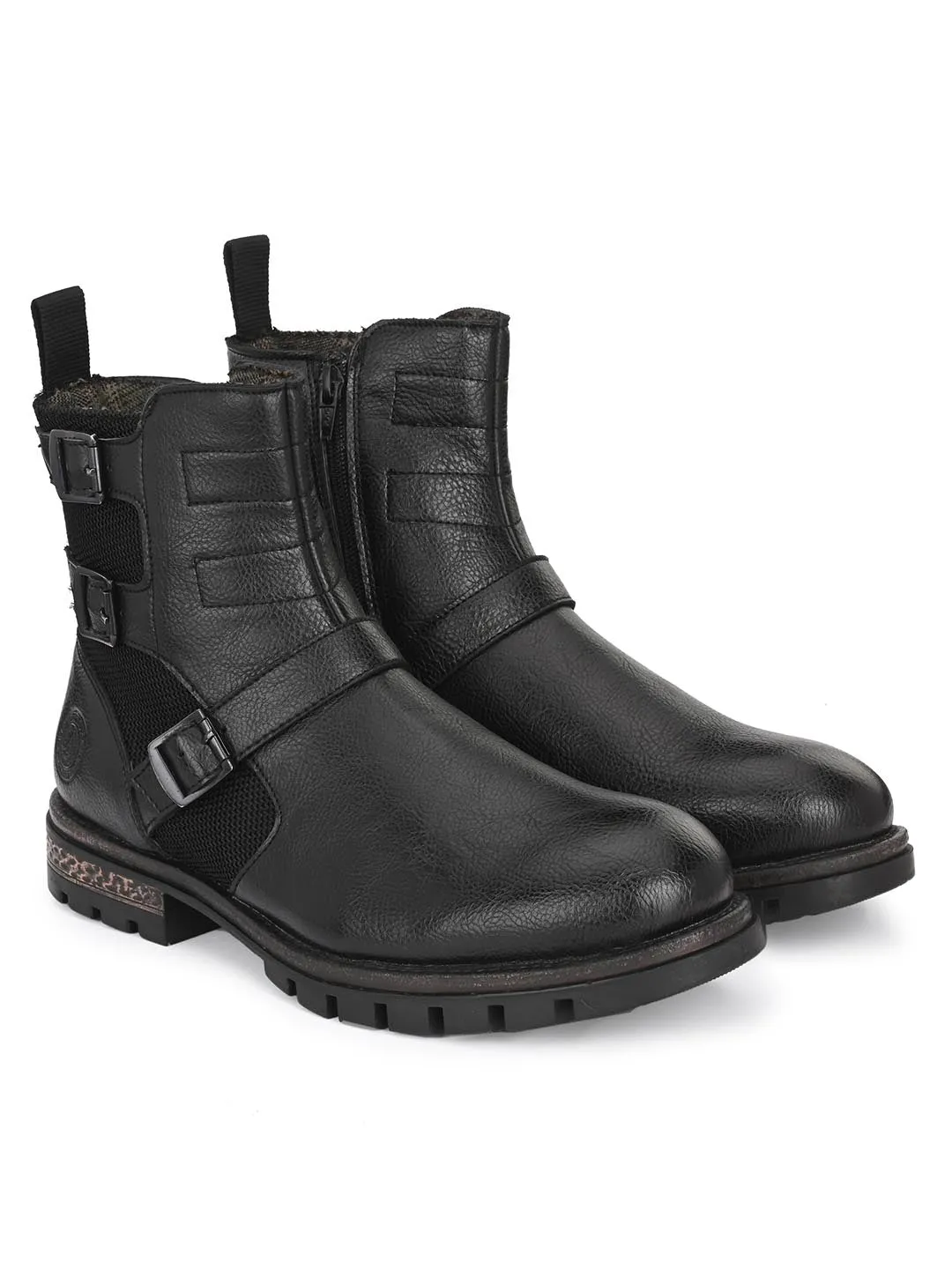 Alberto Torresi Ankel Higth And Zipper Boot With Metal Accent For Men