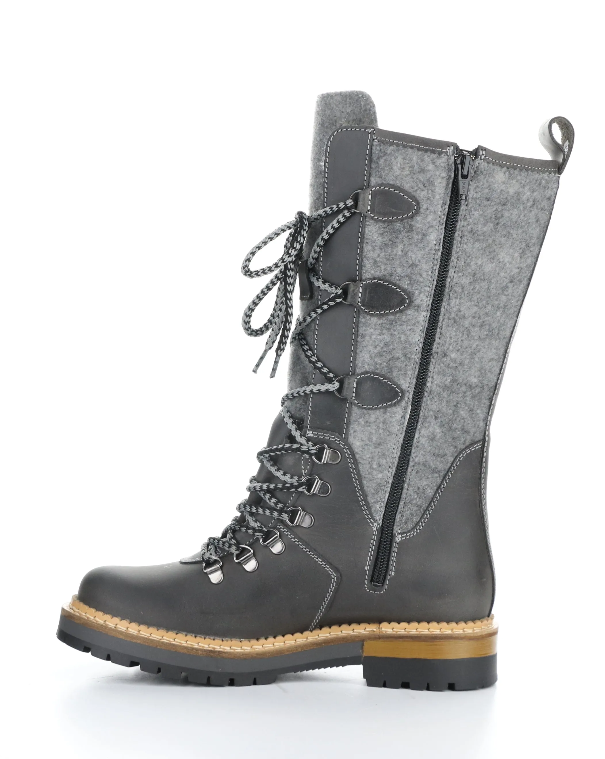 ALGID GREY Round Toe Boots