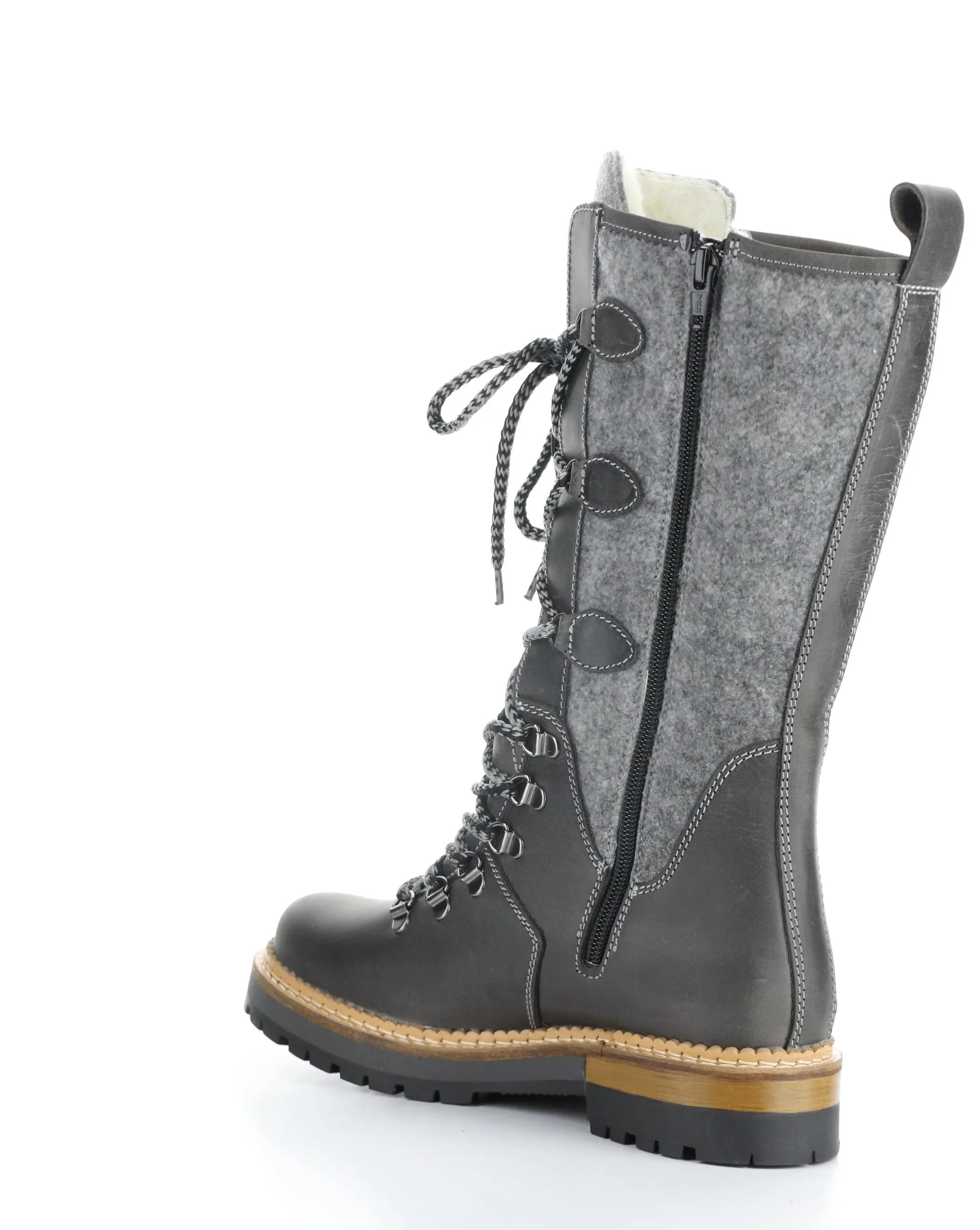 ALGID GREY Round Toe Boots