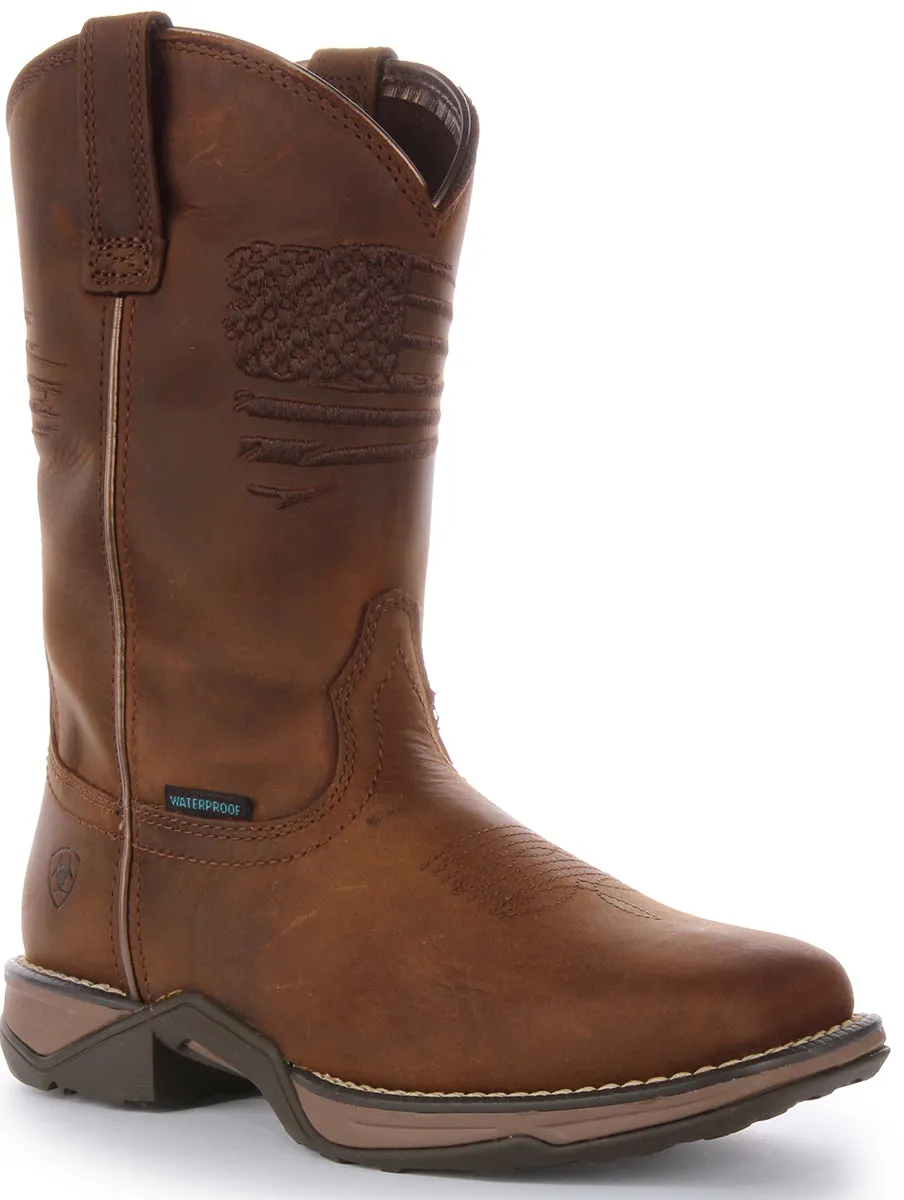 Ariat Anthem Patriot Waterproof In Brown For Women