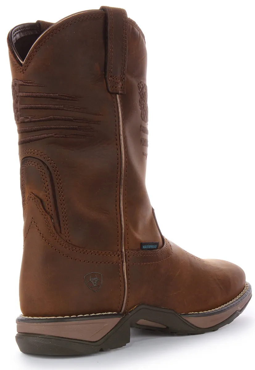 Ariat Anthem Patriot Waterproof In Brown For Women