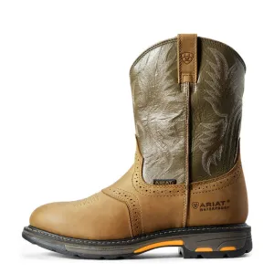 'Ariat' Men's 10" Workhog WP Soft Toe - Tan / Green