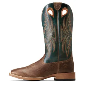 'Ariat' Men's 12 Granger Ultra Western Square Toe - Brown Bark / Sea Green