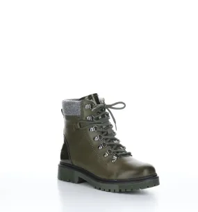 AXEL Olive/Grey Zip Up Ankle Boots