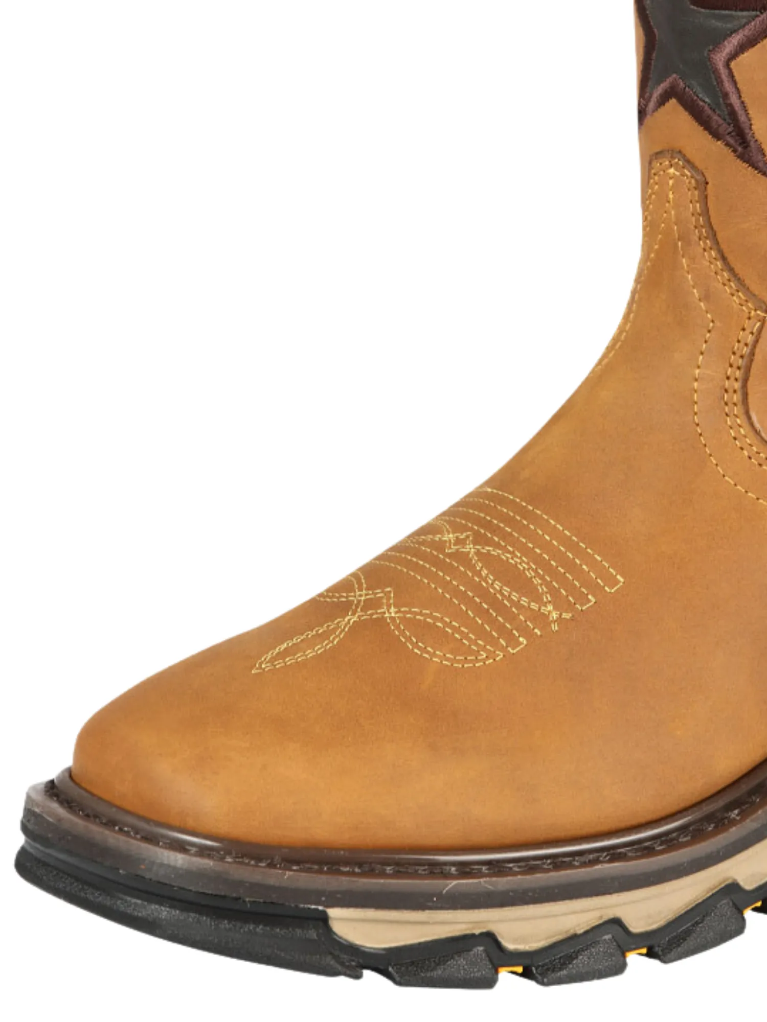 Botas de Trabajo Rodeo de Tubo Pull-On con Punta Suave de Piel Genuina para Hombre 'El General' - ID: 44690