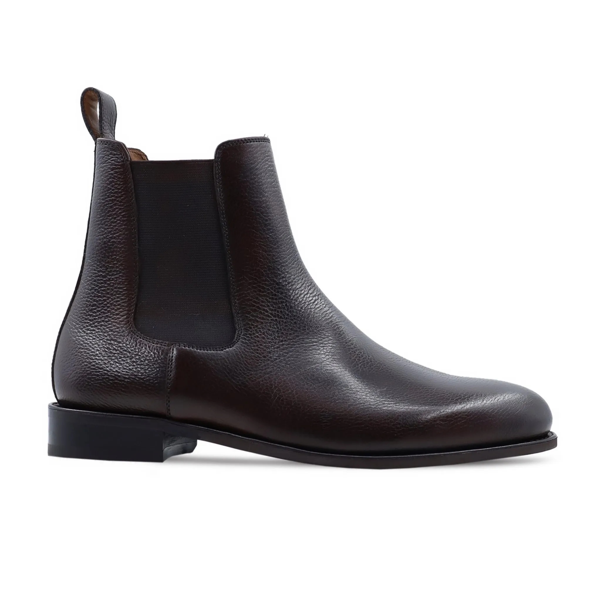 Calen - Men's Dark Brown Pebble Grain Chelsea Boot