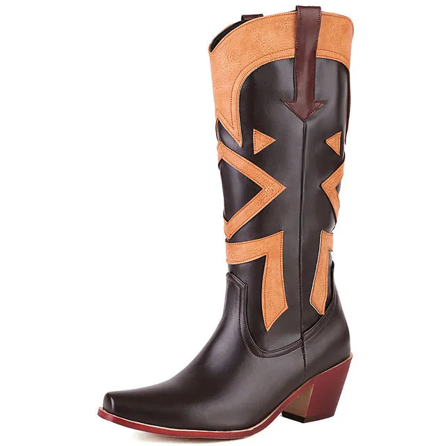 Cowgirl Boots Western Cowboy Long Winter Autumn Boots For Women 2023