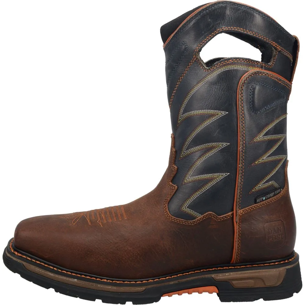 'Dan Post' Men's 11" Thunderhead EH WP Western Square Toe -  Brown / Black