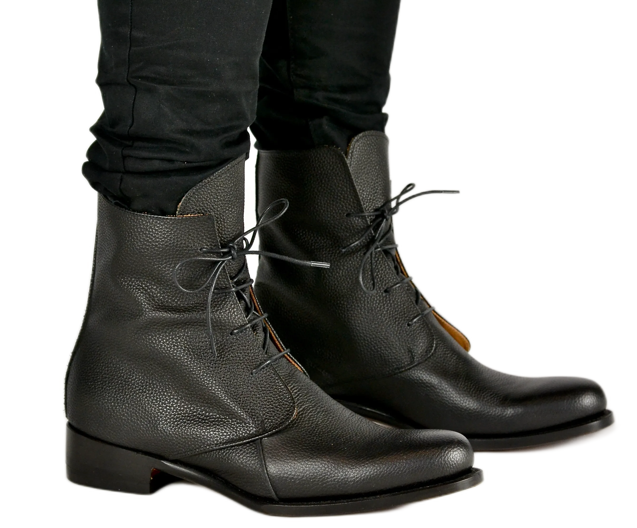 Derby Boot  |  Black pebble grain | Calf