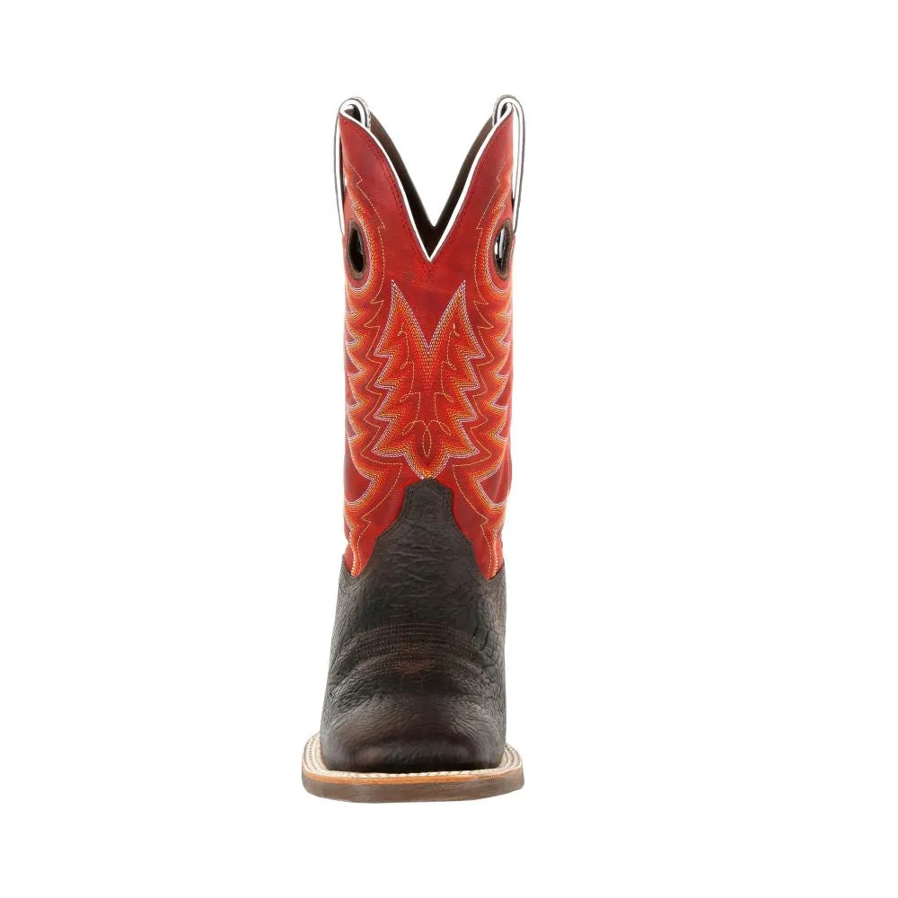 'Durango' Men's 13" Rebel Pro Western Square Toe - Chestnut / Crimson