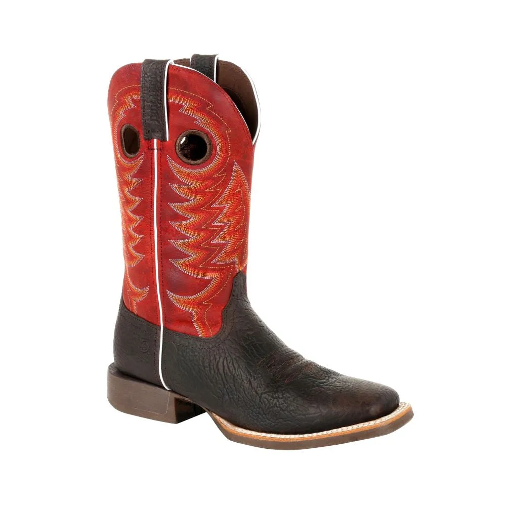 'Durango' Men's 13" Rebel Pro Western Square Toe - Chestnut / Crimson