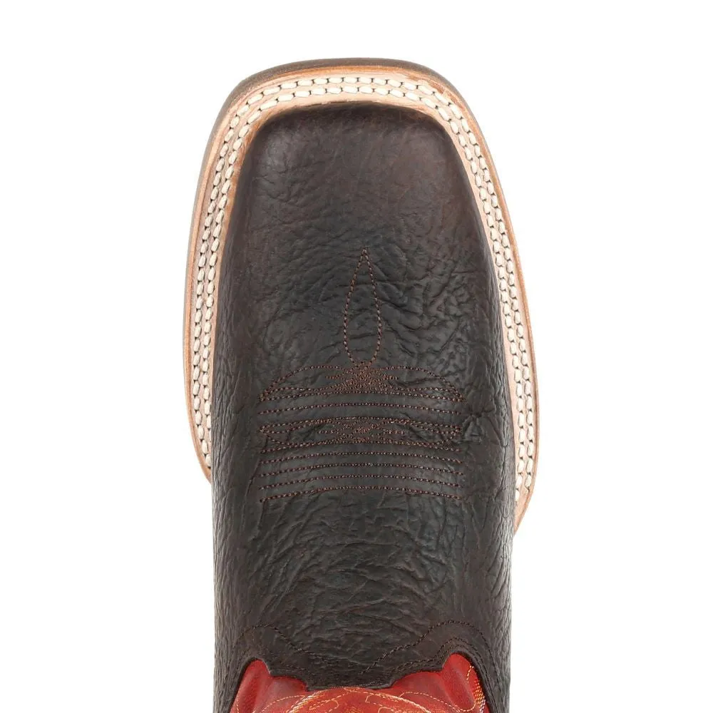 'Durango' Men's 13" Rebel Pro Western Square Toe - Chestnut / Crimson