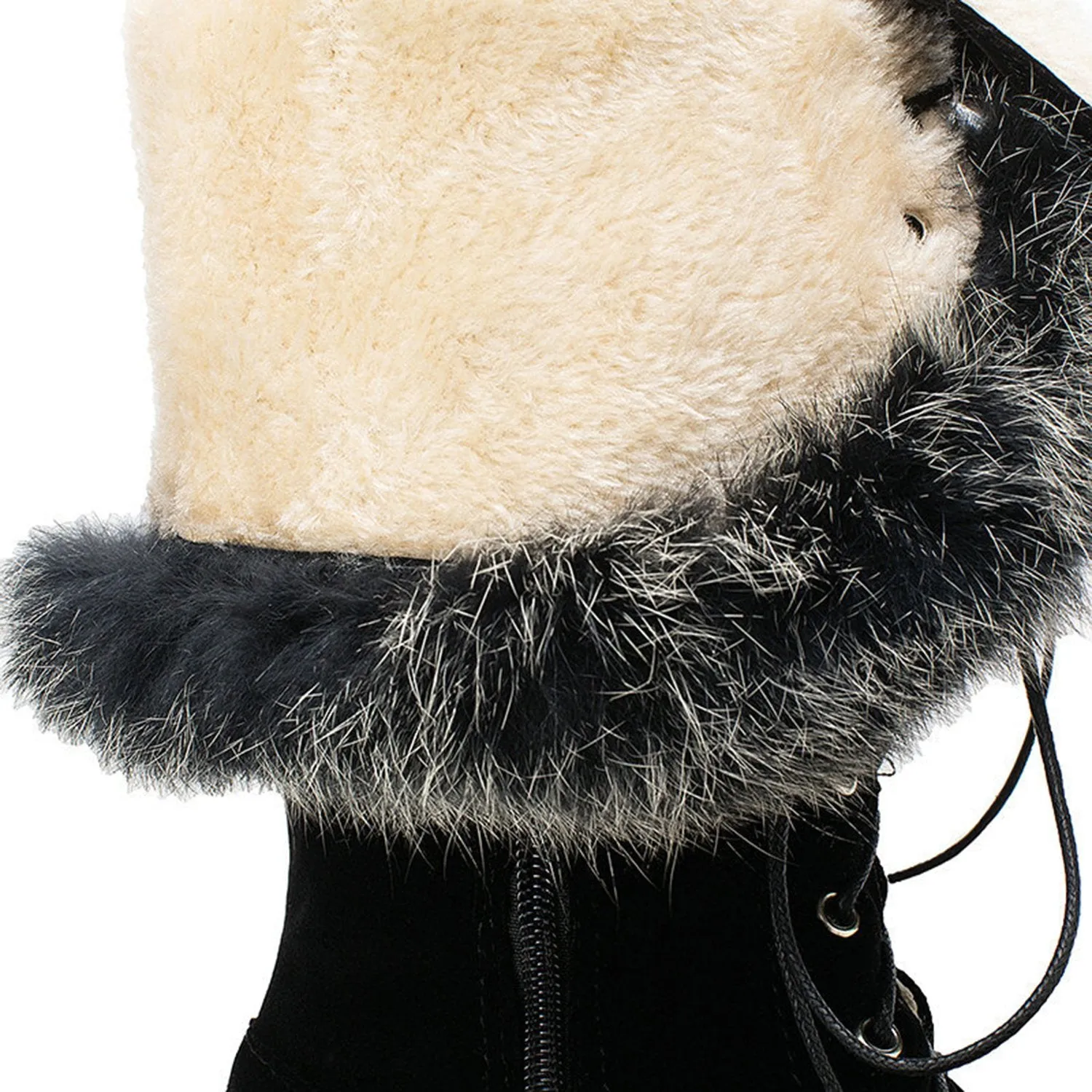 Faux Rabbit Fur High-top Snow Boots