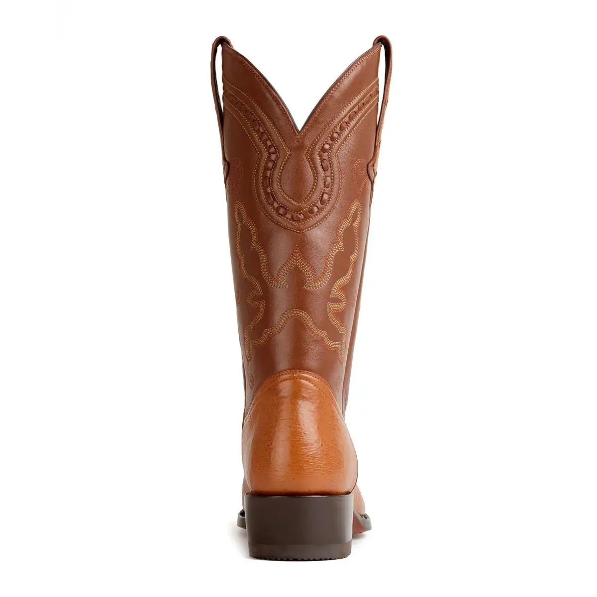 Gavel Men's Travis Smooth Ostrich Boots - Cognac