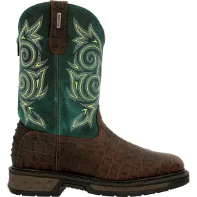 'Georgia Boot' Men's 11" Carbo-Tec LT EH WP Western Soft Toe - Brown / Green