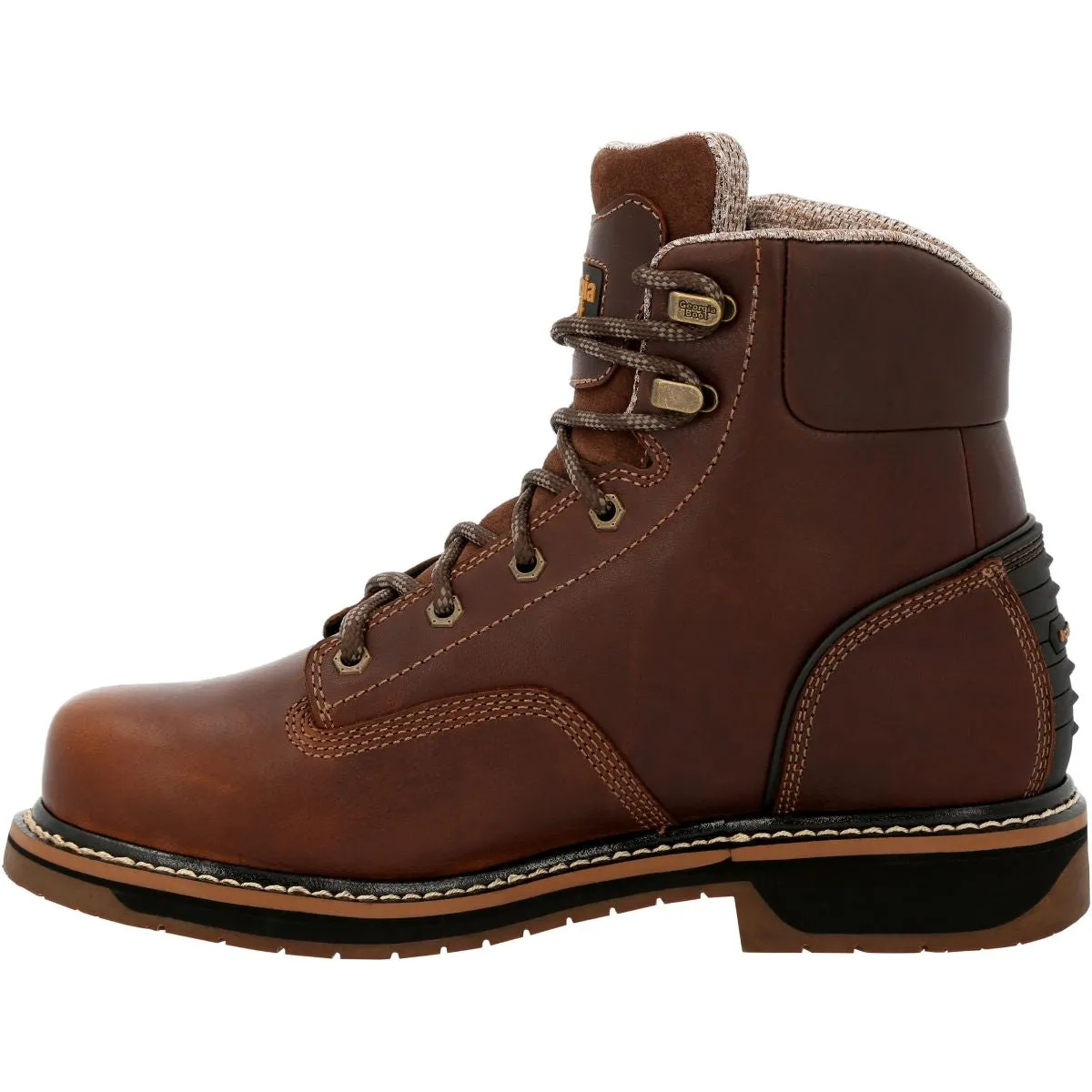 'Georgia Boot' Men's 6" Amp LT Edge EH WP Alloy Toe - Brown