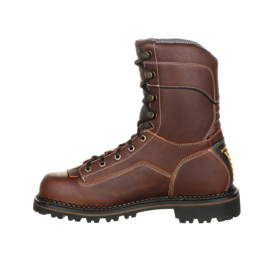 'Georgia Boot' Men's 8" AMP LT Logger EH WP Comp Toe - Brown