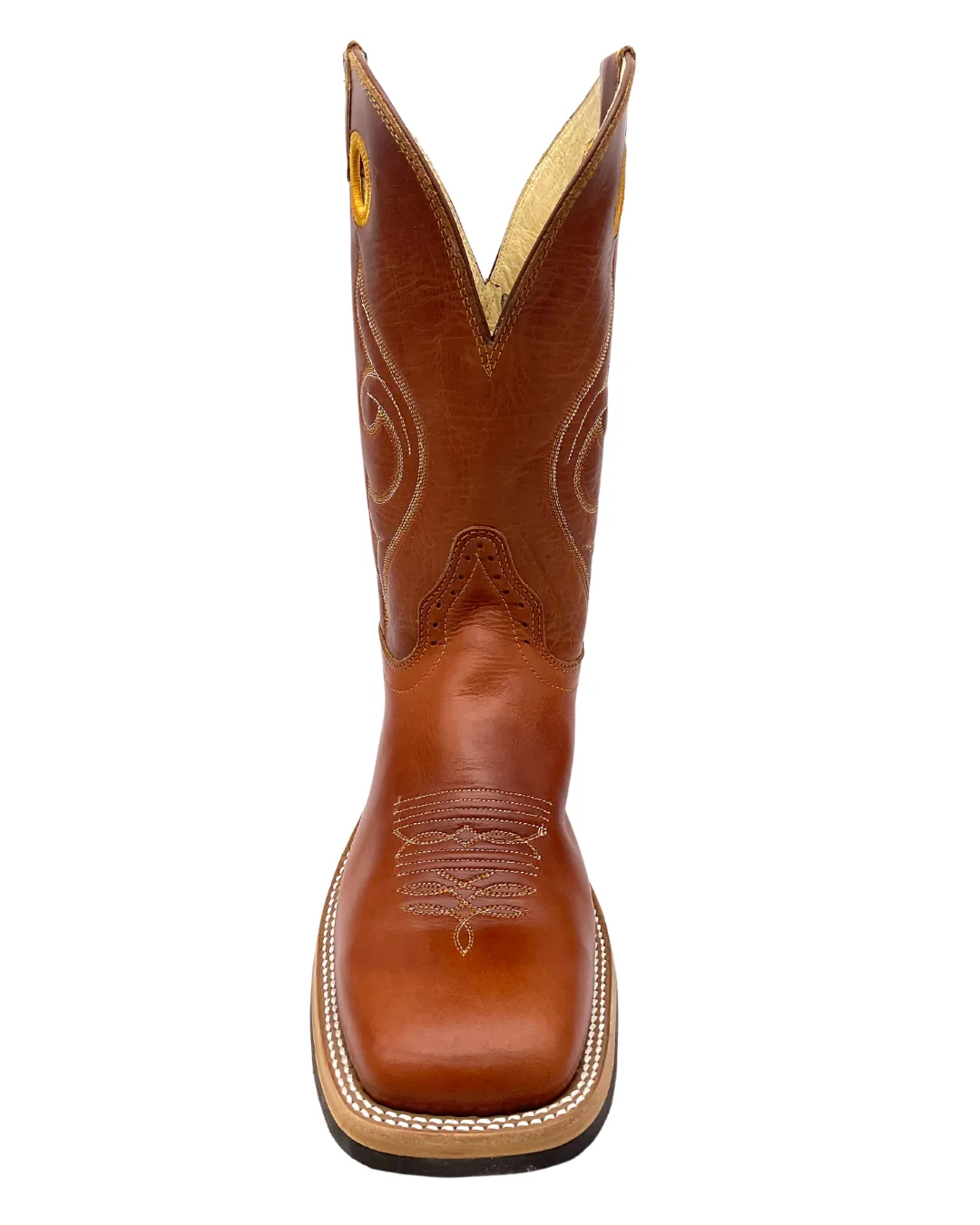 'Hondo Boots' Men's 11" Western Square Toe - Maple Crazy Horse