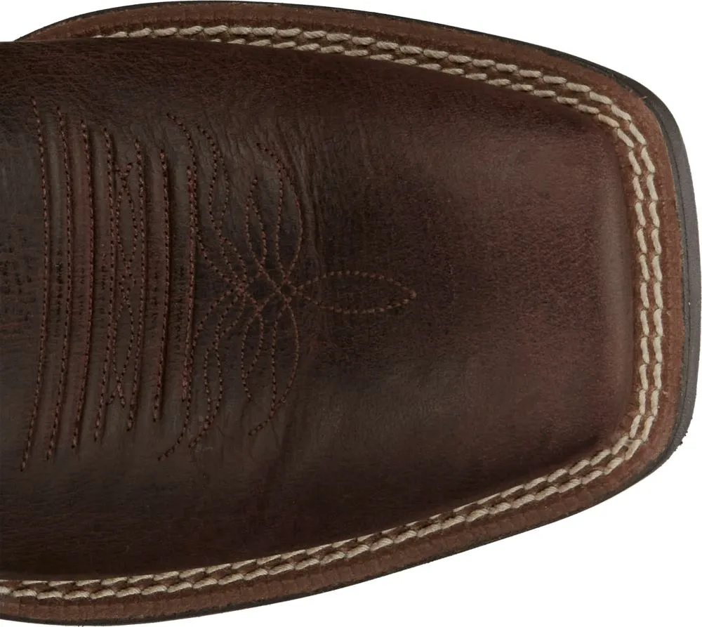 'Justin' Men's 11 Stampede Bowline Western Square Toe - Chocolate / Apache