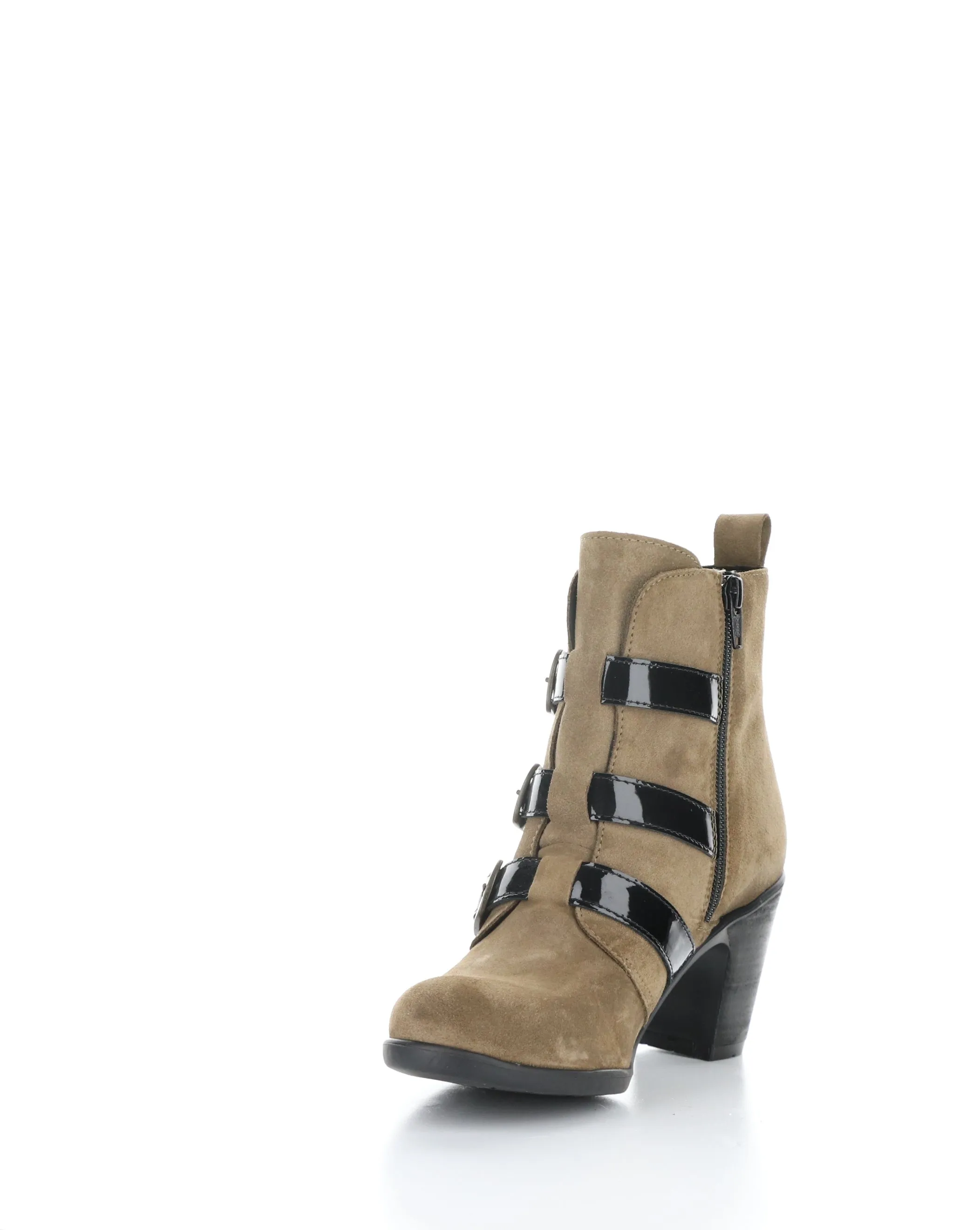 KLEA012FLY 002 TAUPE/BLACK Round Toe Boots