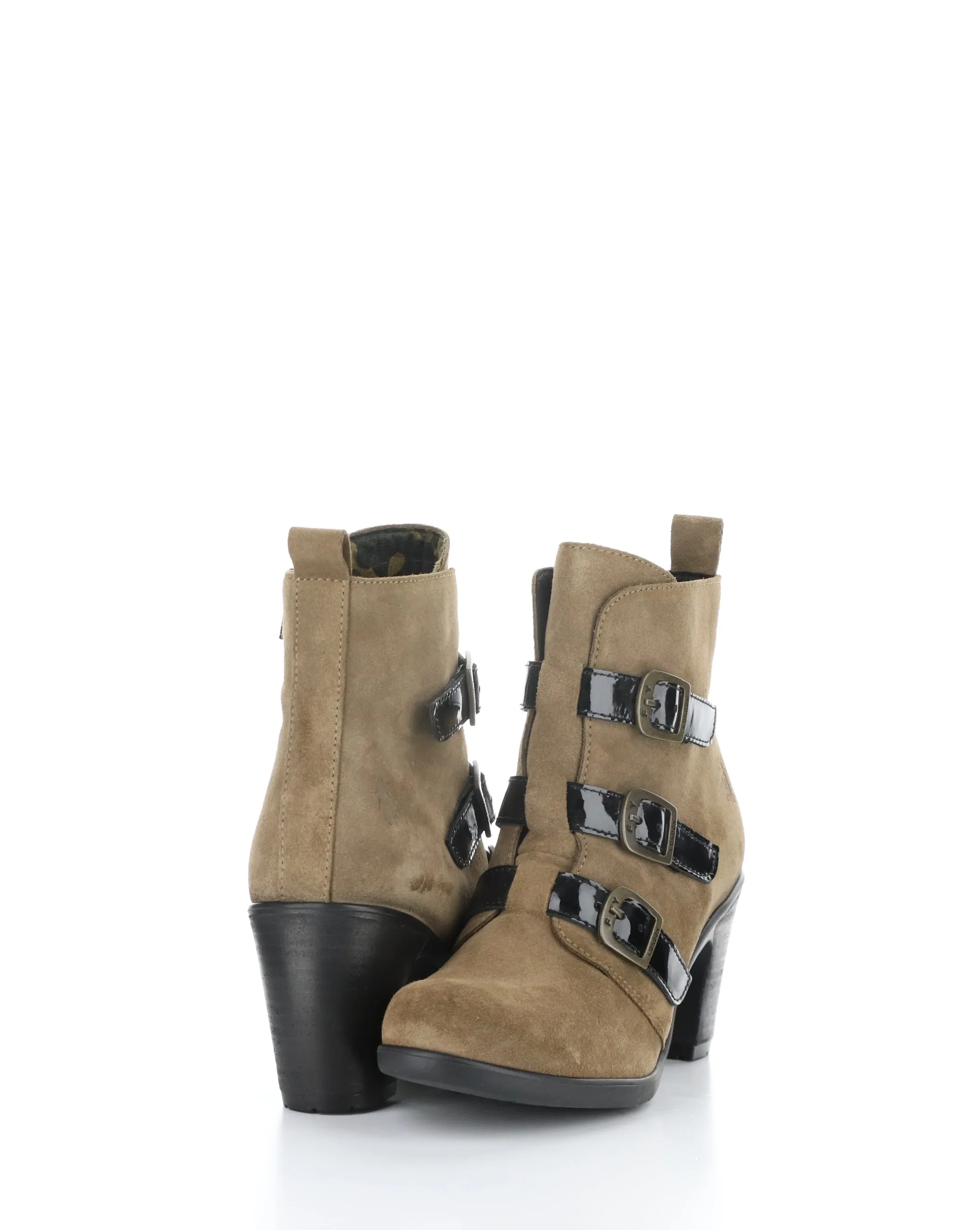 KLEA012FLY 002 TAUPE/BLACK Round Toe Boots