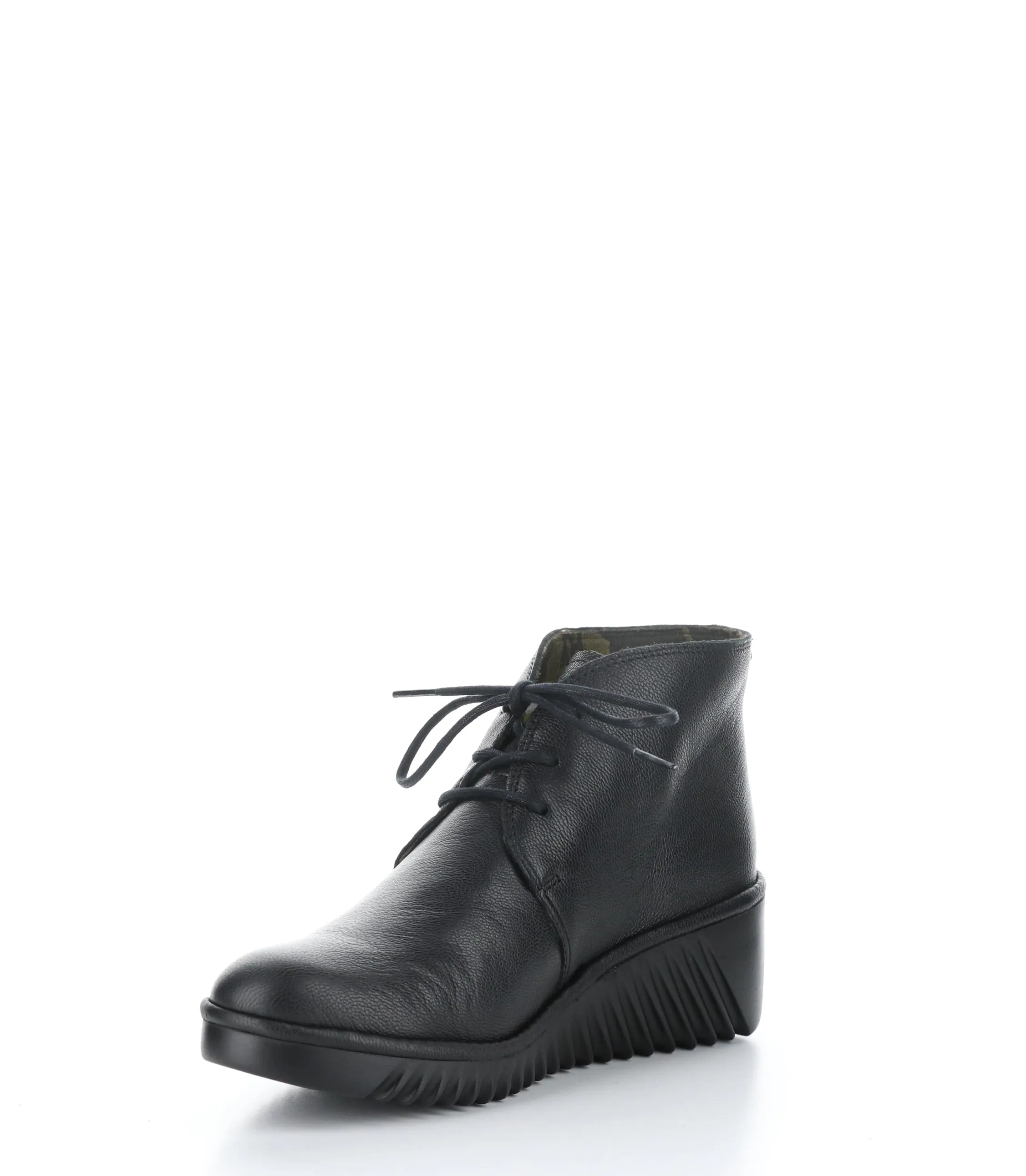 LARE335FLY Black Round Toe Ankle Boots