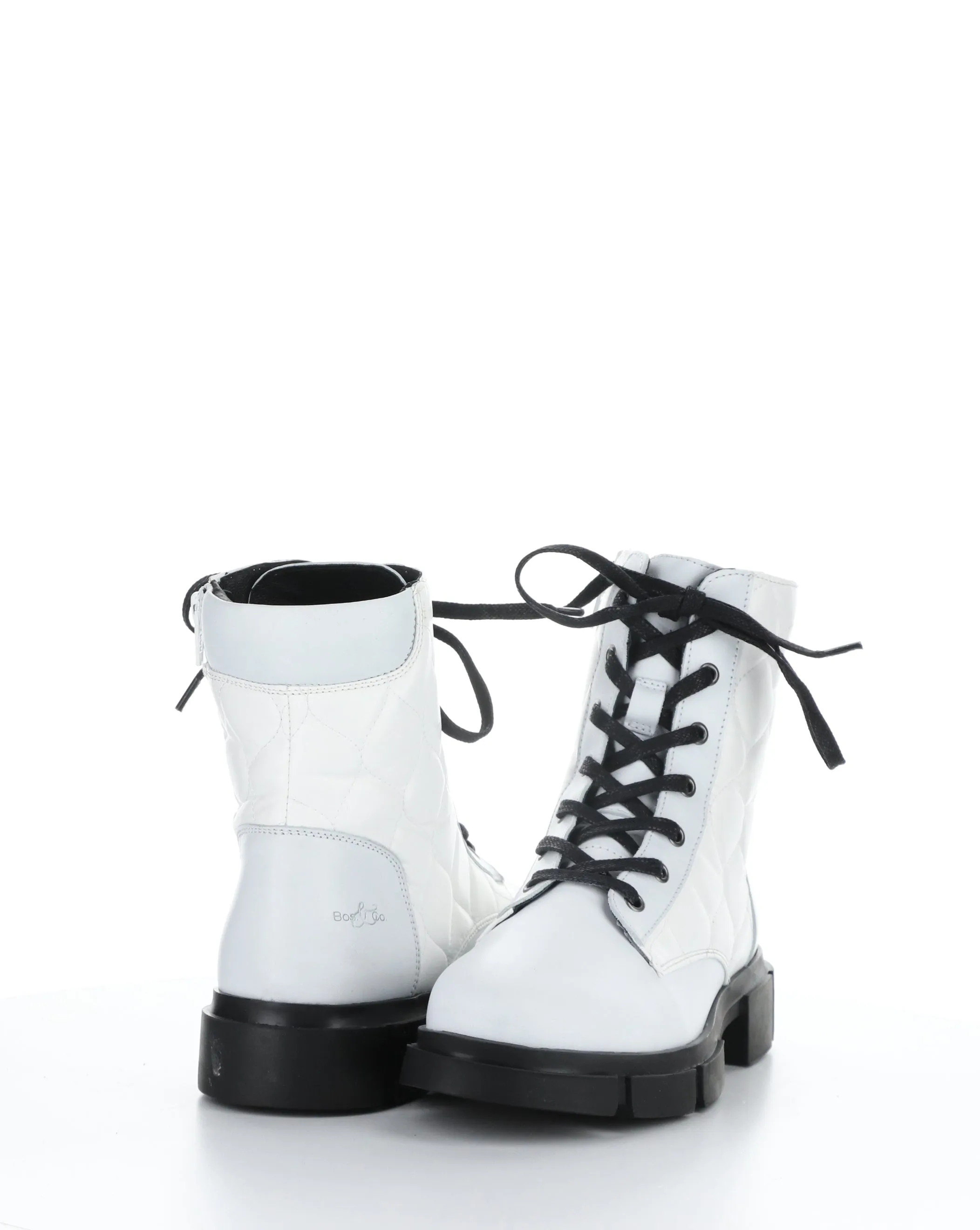 LIBEL WHITE Round Toe Boots