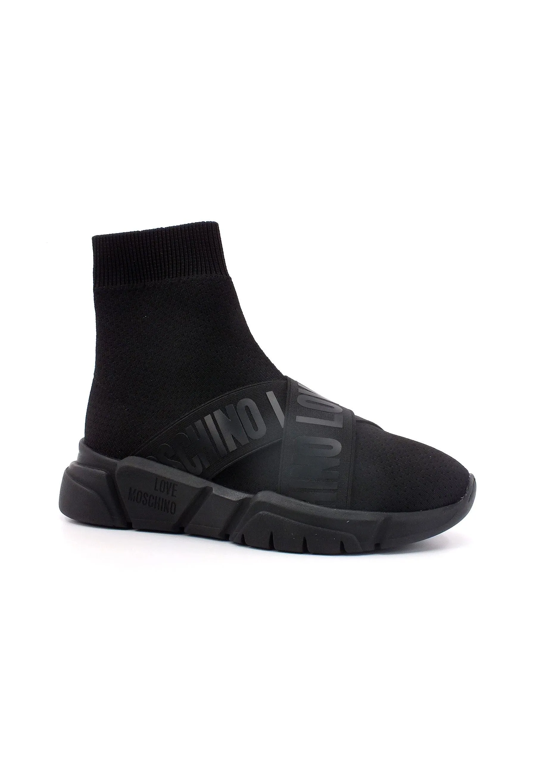 LOVE MOSCHINO Elastic Sock Sneaker Donna Nero JA15236G1HIZ500B