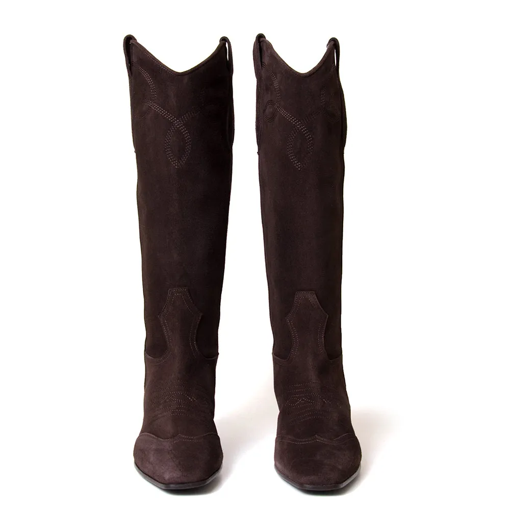 Muira Women's Suede Western Knee-high Boot