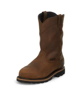 Pulley Waterproof Internal Met Guard Boot - Brown / Dark Tan