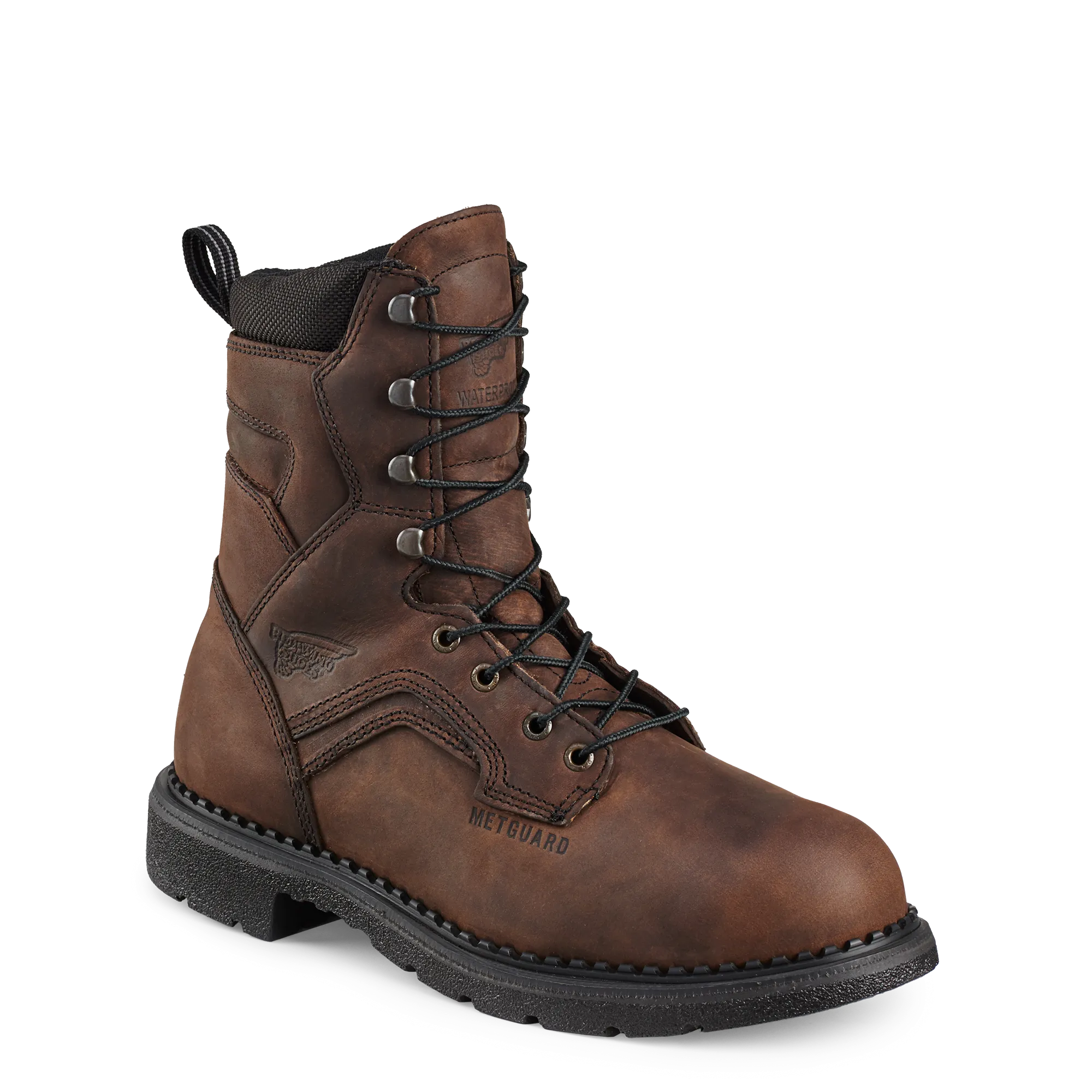 'Red Wing' Men's 8" SuperSoleInt. Metguard EH WP Lace Up Steel Toe - Brown