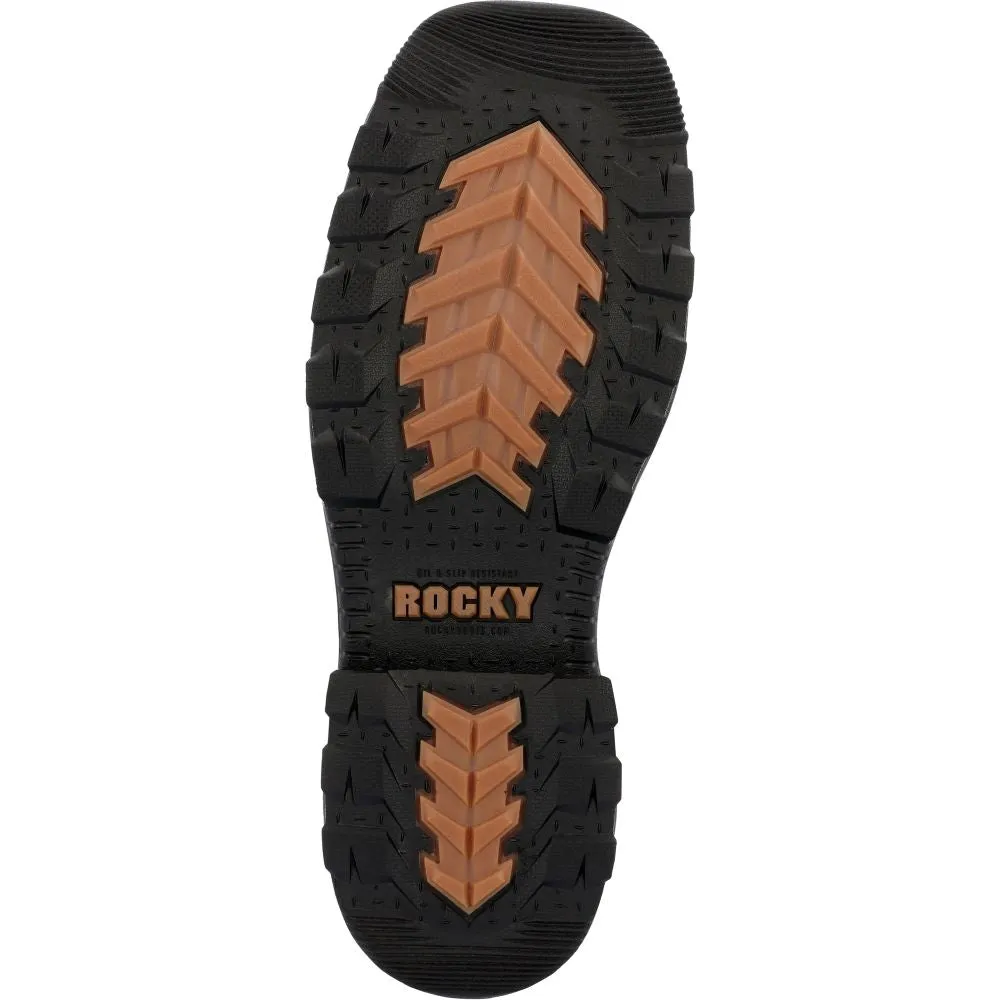 'Rocky' Men's 11" Ram's Horn EH Western Square Toe - Western Dark Brown