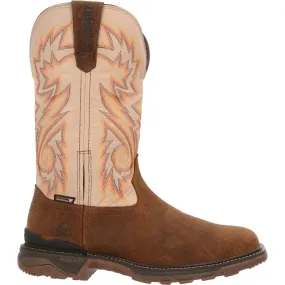 'Rocky' Men's 12" Carbon 6 EH WP Western Square Comp Toe - Brown / Bone