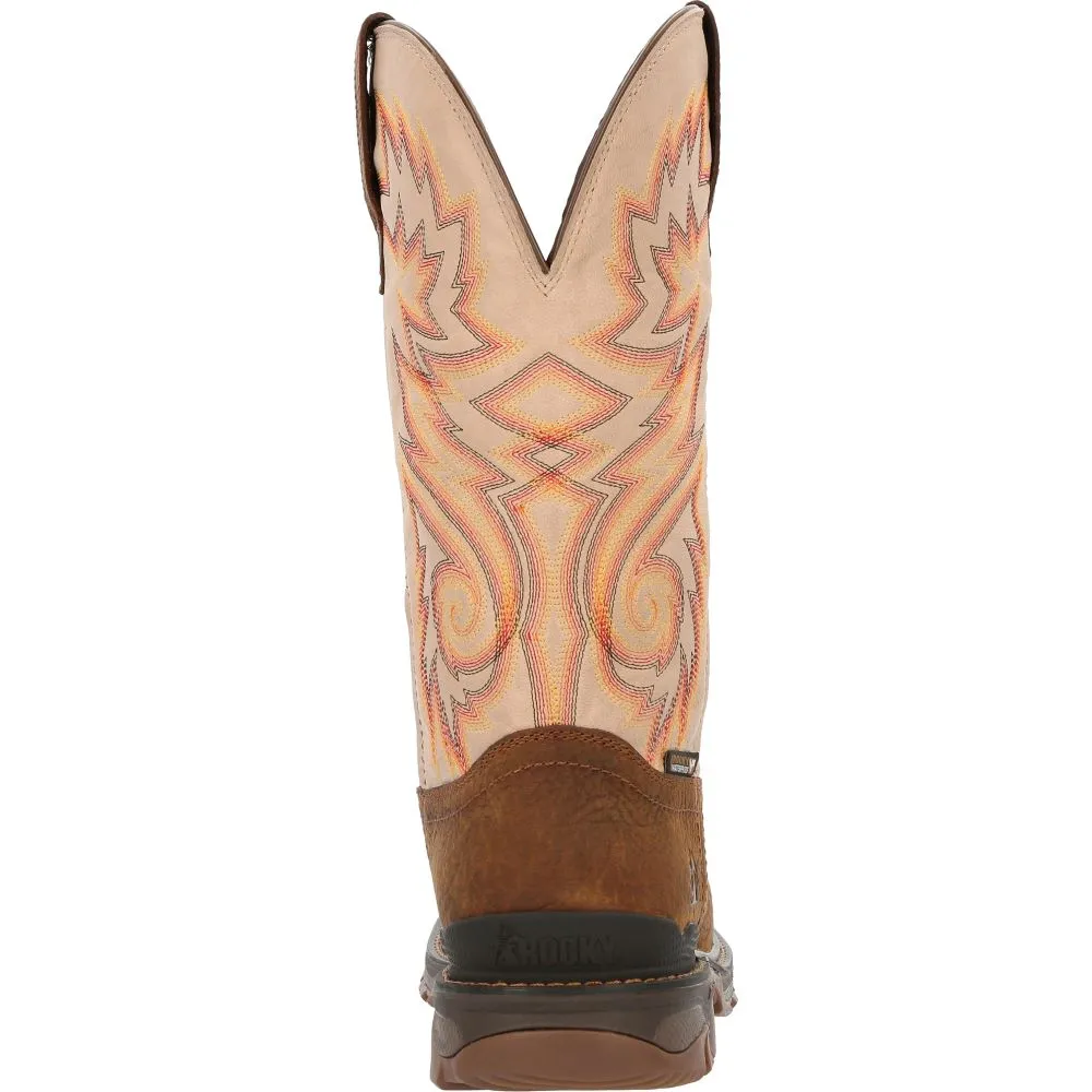 'Rocky' Men's 12" Carbon 6 EH WP Western Square Comp Toe - Brown / Bone