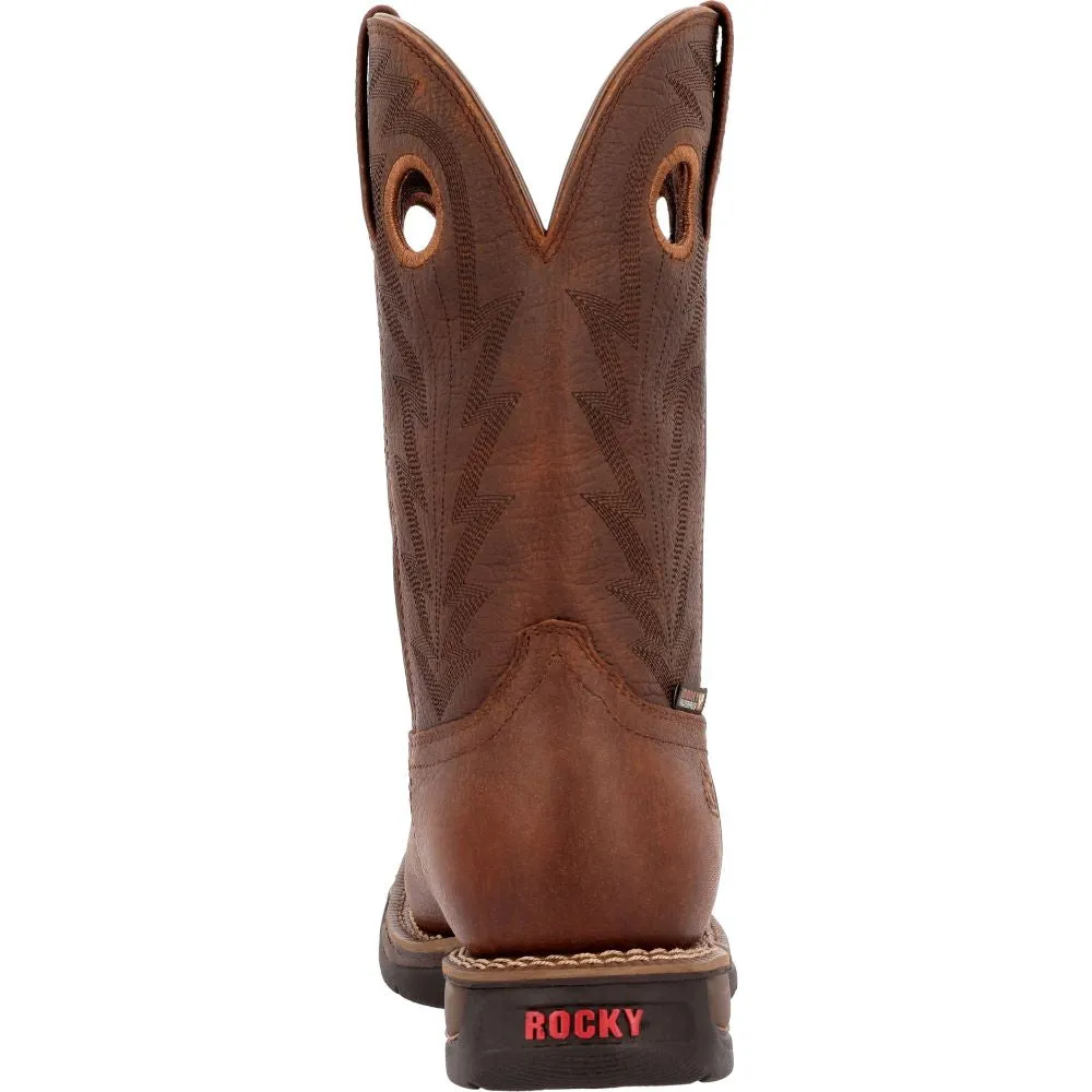 'Rocky' Men's Long Range Western WP Soft Toe - Brown