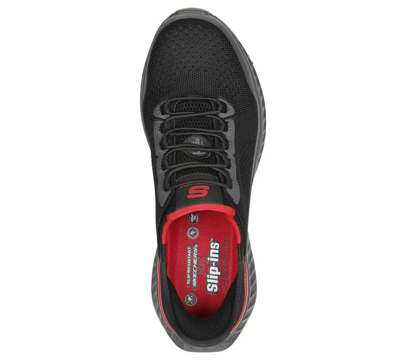 'Skechers' Men's Slip-ins Work: Tilido-Fletchit EH Comp Toe - Black / Red (Wide)