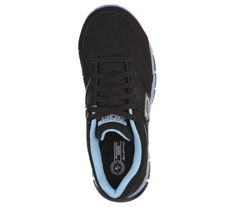 'Skechers' Women's Work: Synergy-Sandlot Alloy Toe - Black / Blue (Wide)