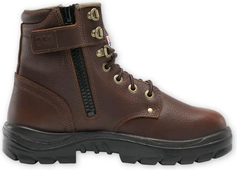 'Steel Blue' Men's 6 Argyle Zip EH Steel Toe - Oak (Wide)