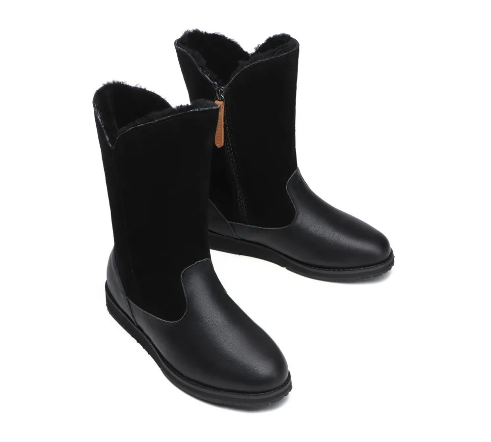 TARRAMARRA Premium Leather Zipper Mid Calf Women Boots Bryanna