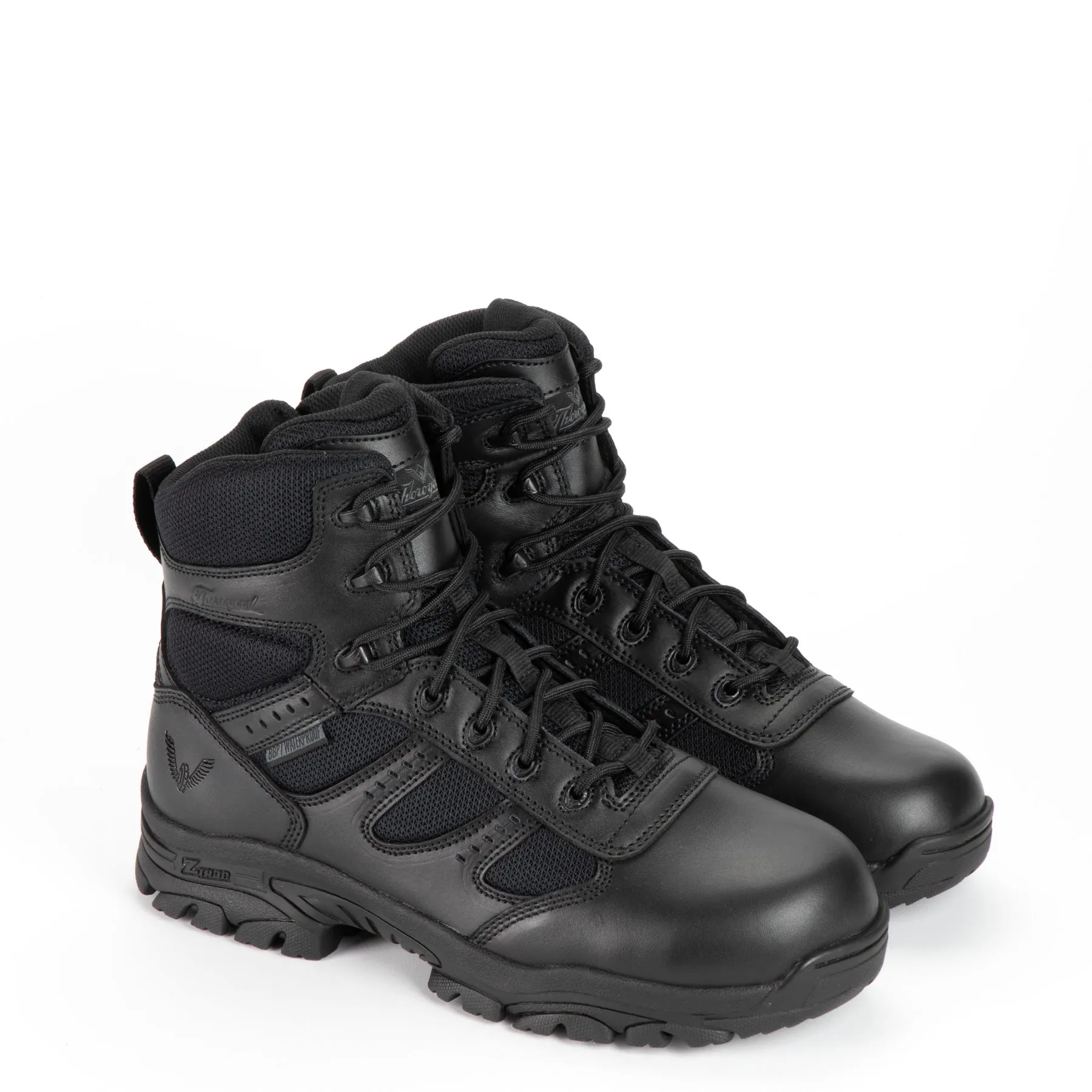 'Thorogood' Men's 6" Deuce WP Tactical Side Zip Soft Toe - Black