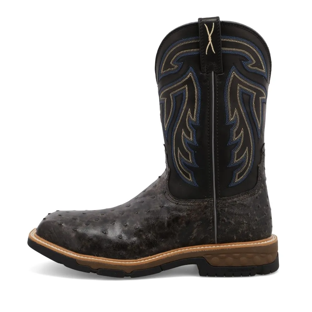 'Twisted X' Men's 11 Western Work EH Comp Toe - Black / Black