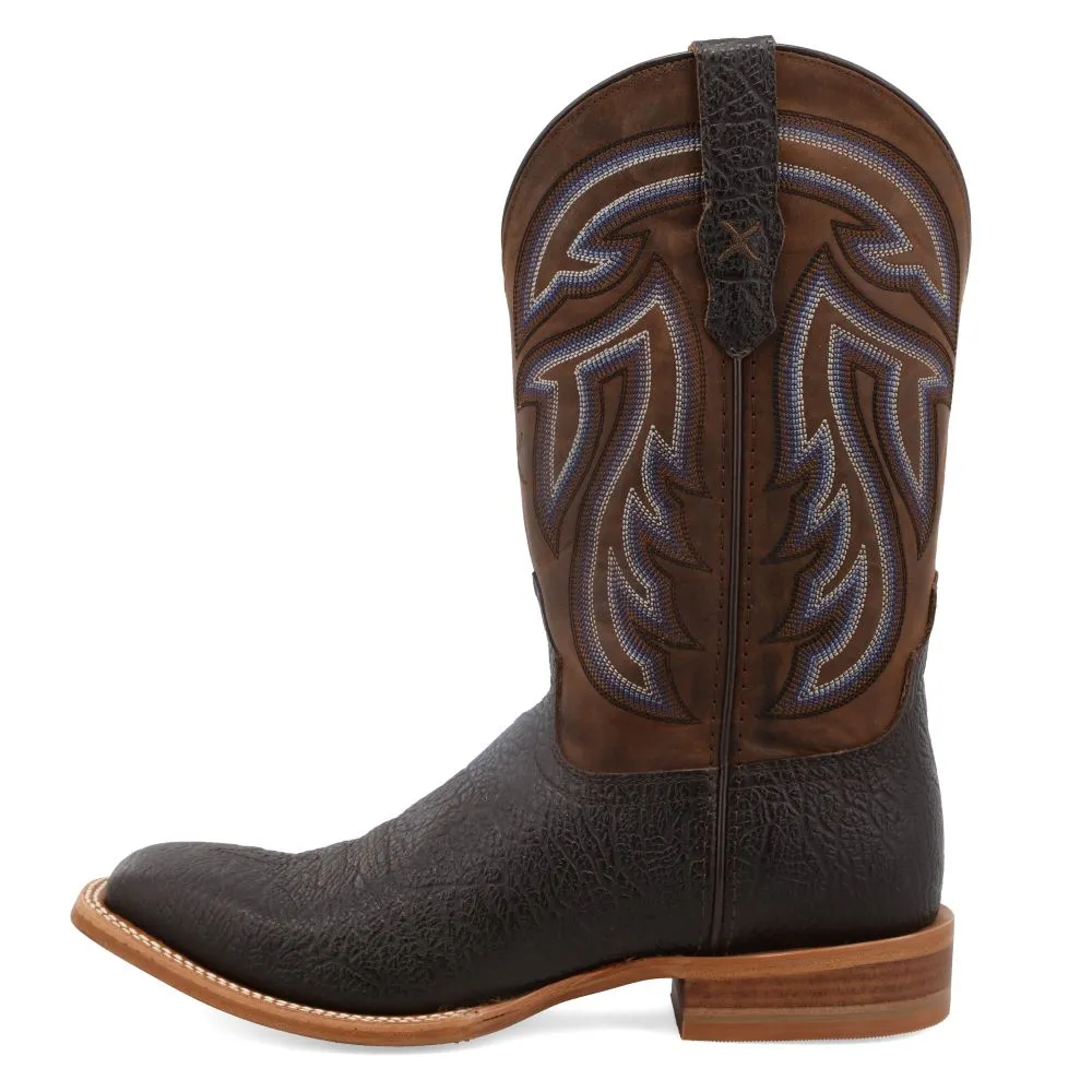 'Twisted X' Men's 12 Rancher Western Square Toe - Black / Coffee